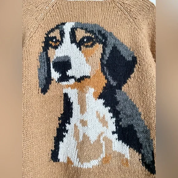 Anthropologie Pilcro The Jesse Beagle Dog Cardigan Sweater - NWT